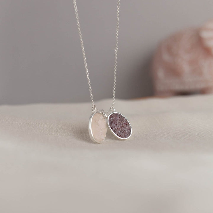  - Amuleto Andar com Fé - quartzo rosa + granada - Ateliê Camila Lovisaro