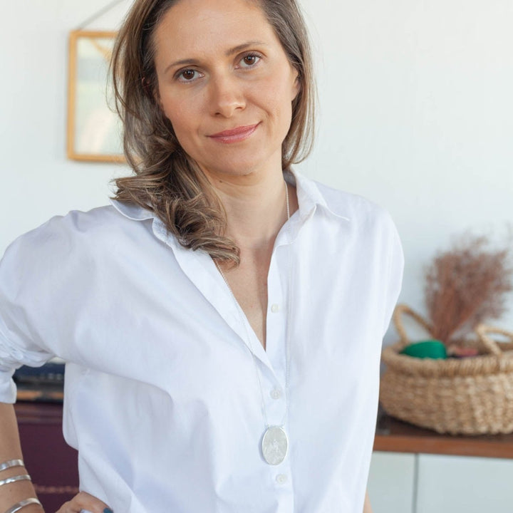  - Amuleto Proteção Grande - selenita + turmalina negra - Ateliê Camila Lovisaro