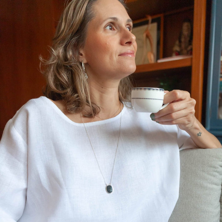  - Amuleto Proteção - selenita + turmalina negra - Ateliê Camila Lovisaro