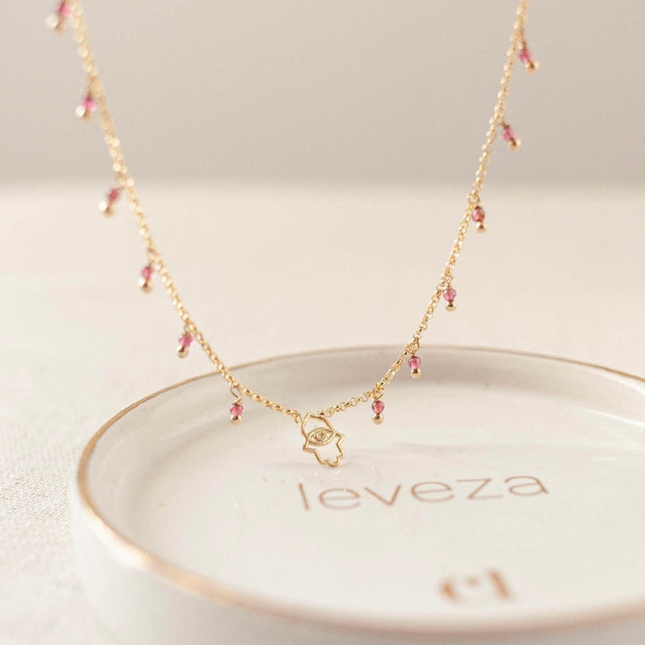  - Colar Mão de Fátima com rodolitas - Ateliê Camila Lovisaro