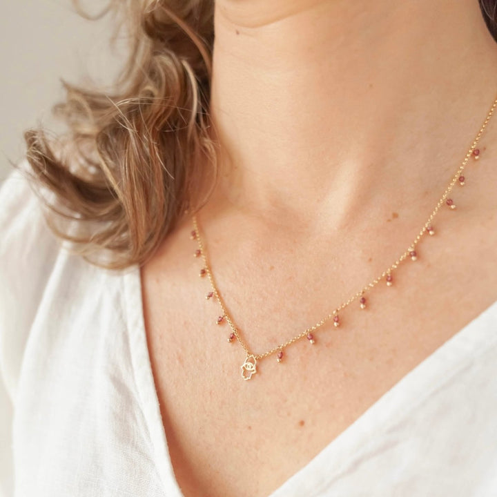  - Colar Mão de Fátima com rodolitas - Ateliê Camila Lovisaro