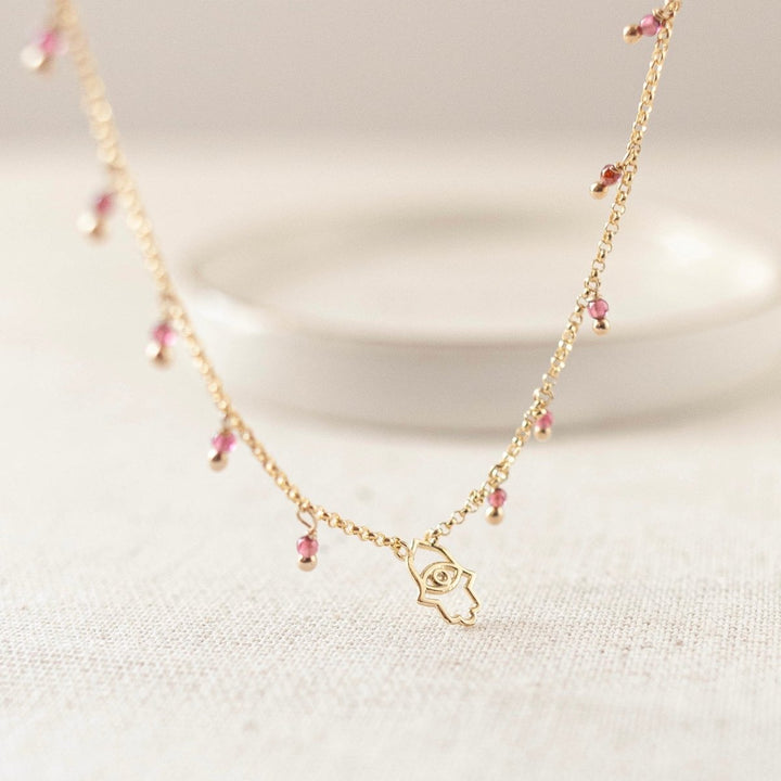  - Colar Mão de Fátima com rodolitas - Ateliê Camila Lovisaro